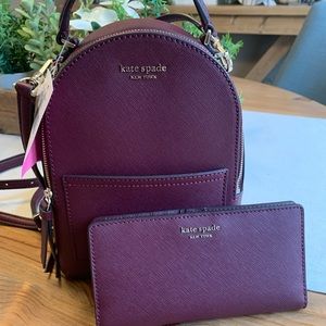 NWT-Kate Spade Mini Convertible Backpack & Wallet